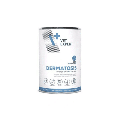 Vet Expert Dermatosis- conservă pentru câini cu curcan, 6 x 400 g