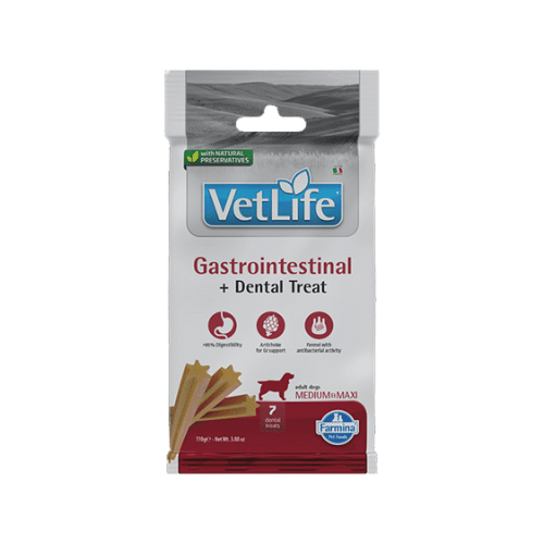 Vet Life Gastro Intestinal med. and maxi- recompensă pentru câini, 100 g